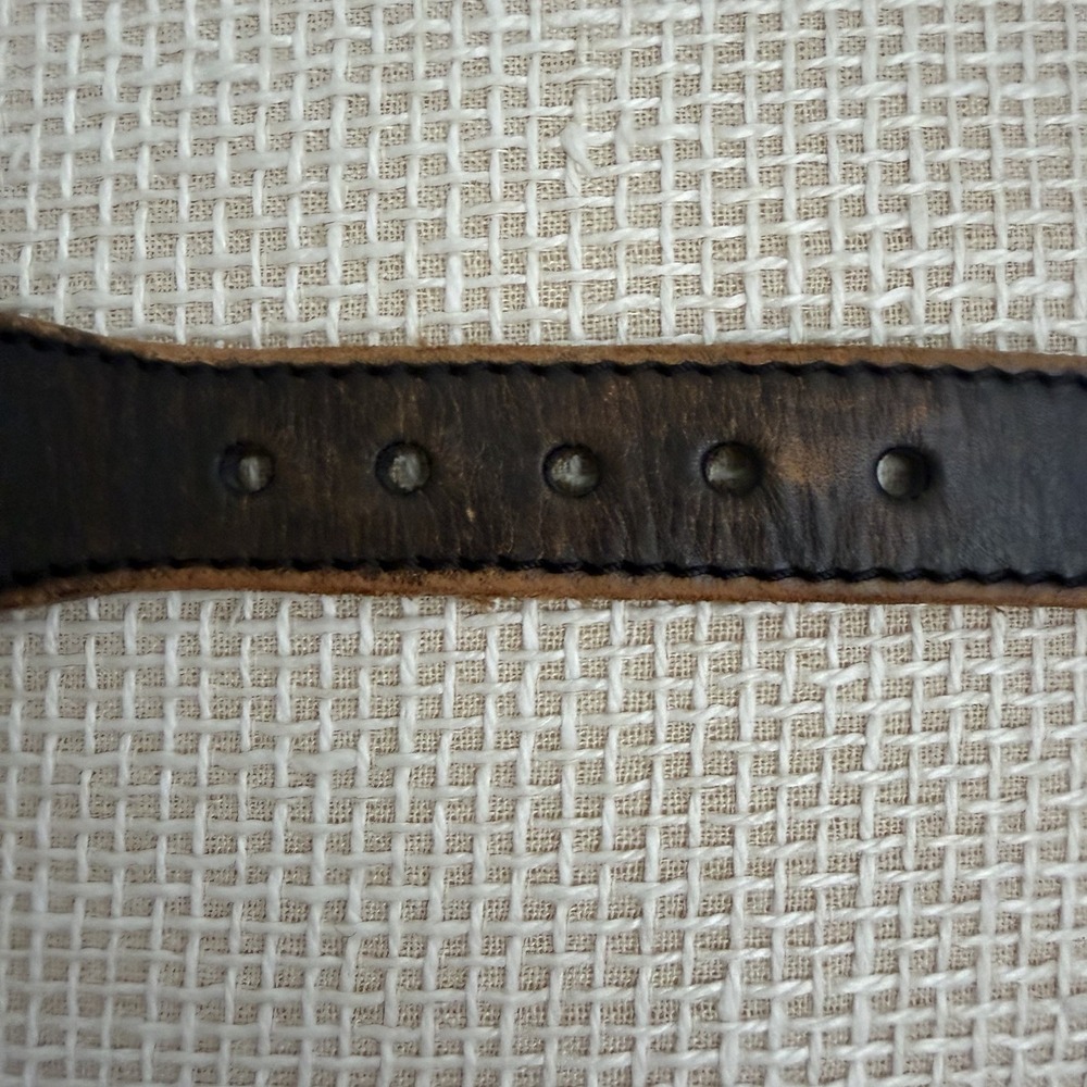 VTG Beaded Leather Belt Size 30 Southwestern Aztec Silver Buckle Country Western - Picture 12 of 16
